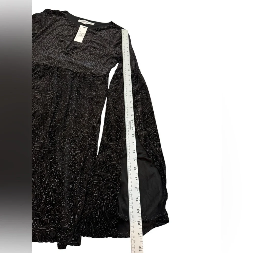 Cupcakes & Cashmere Janna Velvet Mini Dress Bell Sleeve S NWT
